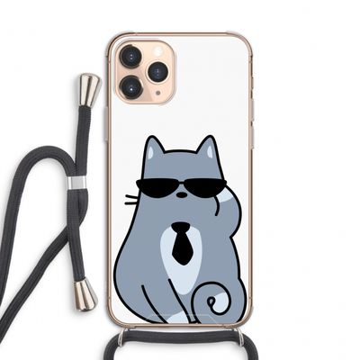 Cool cat: iPhone 11 Pro Transparant Hoesje met koord