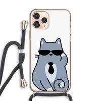 Cool cat: iPhone 11 Pro Transparant Hoesje met koord
