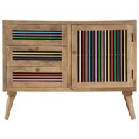 The Living Store Dressoir - Mangohout - 100 x 30 x 75 cm - Met 3 lades en 1 deur - thumbnail