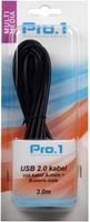 Enzo Pro-1 USB kabel A-male -> B-micro male 3 meter - 9280185 - thumbnail