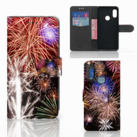 Xiaomi Mi A2 Lite Wallet Case met Pasjes Vuurwerk