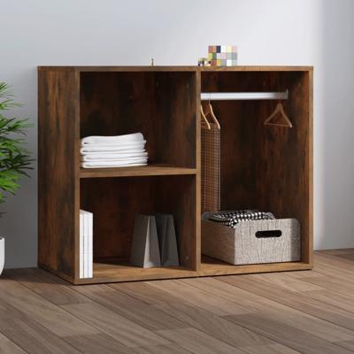 Kledingkast 80x40x65 cm bewerkt hout gerookt eikenkleurig