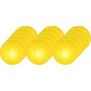 15x Gele lampionnen rond 25 cm   -