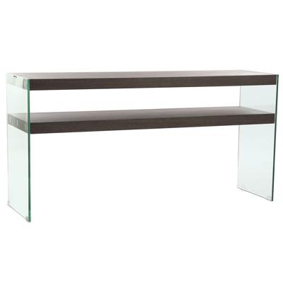 Wandtafel DKD Home Decor Bruin Transparant Kristal Walnoot Hout MDF 160 x 45 x 80 cm