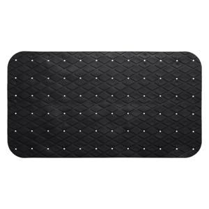 Badkamer/douche/bad anti slip mat - rubber - voor op de vloer - zwart - 70 x 35 cm