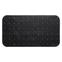 Badkamer/douche/bad anti slip mat - rubber - voor op de vloer - zwart - 70 x 35 cm