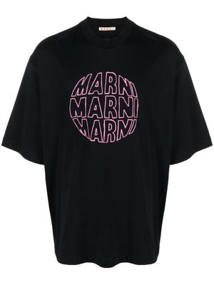 Marni t-shirt en coton à logo imprimé - Noir