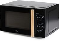Domo microgolfoven, 25,5 cm, 20 l, zwart met houtlook afwerking - thumbnail