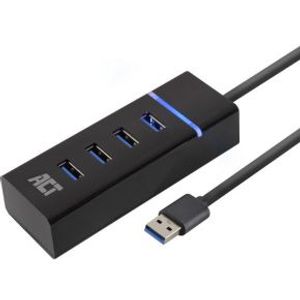 ACT USB Hub 3.2, 4x USB-A, zwart