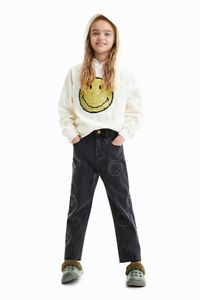 Rechte jeans Smiley® - BLACK - 7/8