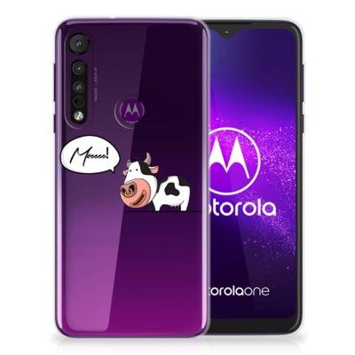 Motorola One Macro Telefoonhoesje met Naam Cow Motorola One Macro Telefoonhoesje met Naam Cow