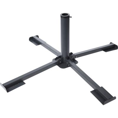 Inklapbare parasolvoet/kruisvoet - zwart - metaal - voor 40 cm stenen