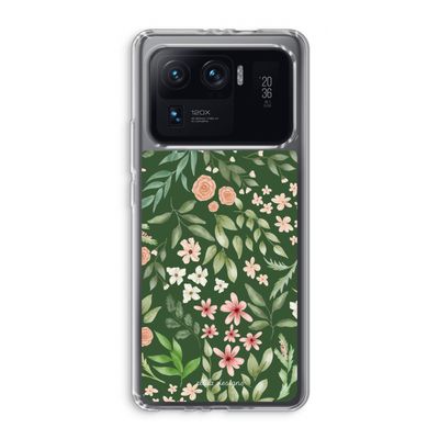 Botanical green sweet flower heaven: Xiaomi Mi 11 Ultra Transparant Hoesje