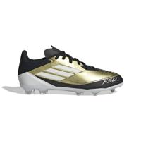 adidas F50 Messi League Gras Voetbalschoenen (FG) Kids Goud Zwart Wit - thumbnail