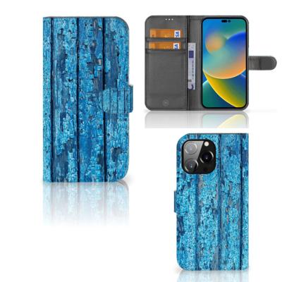 iPhone 14 Pro Max | Book Style Case | Wood Blue