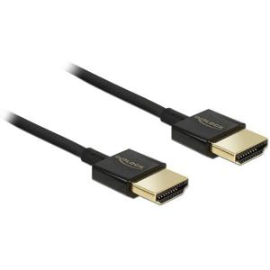 Delock 84773 HDMI-kabel HDMI Aansluitkabel HDMI-A-stekker 2 m Zwart Vergulde steekcontacten, 4K UHD, Verdraaid, Afgeschermd (drievoudig)