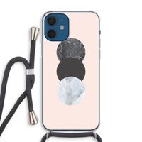 Marmeren cirkels: iPhone 12 Transparant Hoesje met koord
