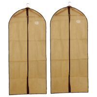 2x stuks beige kledinghoezen 60 x 137 cm met kijkvenster