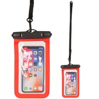Set van 2x stuks Bellatio Design waterdicht telefoonhoesje voor alle telefoons tot 6 inch rood - Telefoonhoesjes - thumbnail