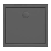 Xenz Mariana Plus rechthoekige douchebak acryl 80x75cm zwart mat