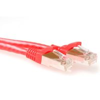 ACT FB6500 SFTP CAT6A Patchkabel Snagless | RJ45 Connectoren | Rood | 50 cm