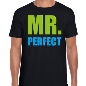 Mr. perfect fun tekst t-shirt zwart heren