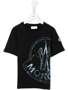 Moncler Enfant t-shirt en coton à logo imprimé - Noir