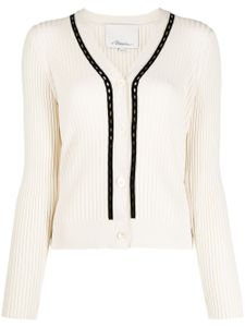 3.1 Phillip Lim cardigan en maille nervurée - Blanc