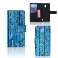 Nokia 1 Plus | Book Style Case | Wood Blue