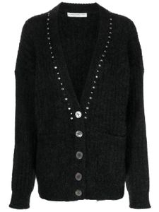 Alessandra Rich cardigan en laine mélangée à ornements - Noir