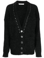 Alessandra Rich cardigan en laine mélangée à ornements - Noir - thumbnail