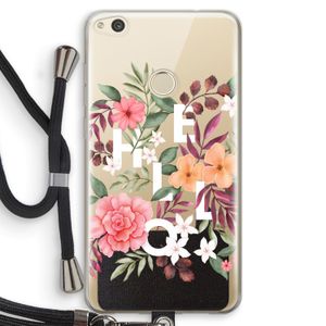 Hello in flowers: Huawei Ascend P8 Lite (2017) Transparant Hoesje met koord