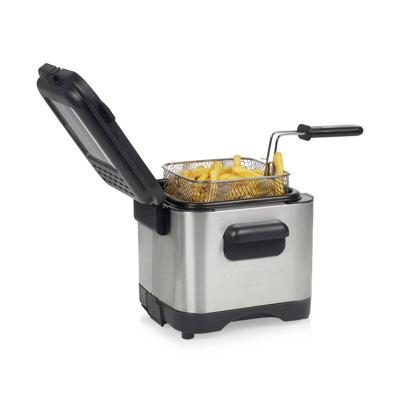 Princess 182612 Frituurpan 1.5 l 1000 W Anti-aanbaklaag, Oververhittingsbeveiliging Zilver, Zwart