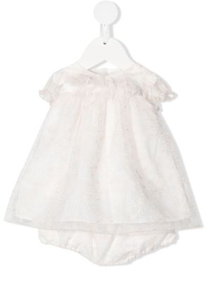 La Stupenderia ensemble robe-culotte à fleurs en dentelle - Blanc