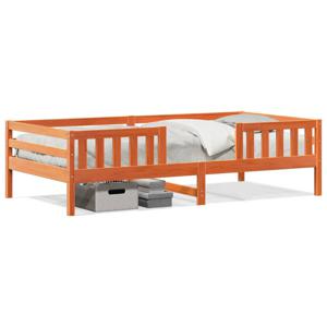 Bedframe massief grenenhout wasbruin 90x200 cm