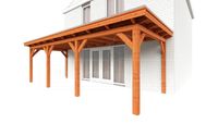 Trendhout Aanbouwveranda Lucca 795x325 cm - Plat dak- - Onbehandeld lariks Douglas hout- Trendhout