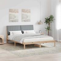 Bedframe met hoofdeinde Bruin 150 x 200 cm Massief grenenhout