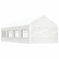Prieel met dak 8,92x4,08x3,22 m polyetheen wit