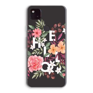 Hello in flowers: Google Pixel 4a 5G Transparant Hoesje