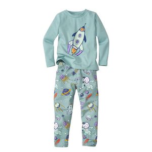 Pyjama van bio-katoen met elastaan, waterblauw Maat: 86/92