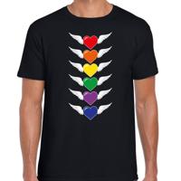 Gay Pride T-shirt voor heren - pride - zwart - hartjes - LHBTI