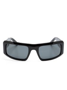 Palm Angels Eyewear logo-plaque rectangle-frame sunglasses - Noir