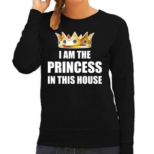 Koningsdag sweater Im the princess in this house zwart dames