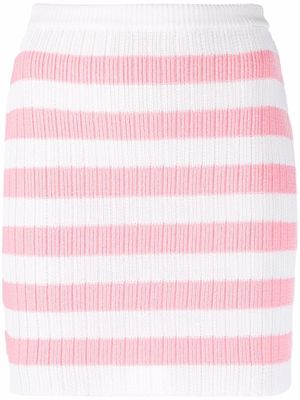 Balmain jupe rayée en maille - Blanc Balmain jupe rayée en maille - Blanc