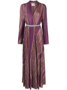 Forte Forte robe en maille métallisée à coupe longue - Violet