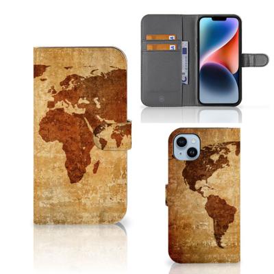 iPhone 15 Plus | Flip Cover | Wereldkaart