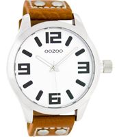 OOZOO Timepieces Horloge Bruin/Wit | C1051 - thumbnail
