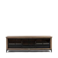 Rivièra Maison TV-meubel The Hoxton Essenhout en Glas, 190cm - Black - thumbnail