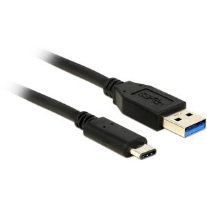 Delock USB-kabel USB-A stekker, USB-C stekker 0.5 m Zwart 83869