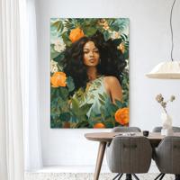 Urban Cotton Wandkleed 'Rosita' 80 x 110cm in Frame - black